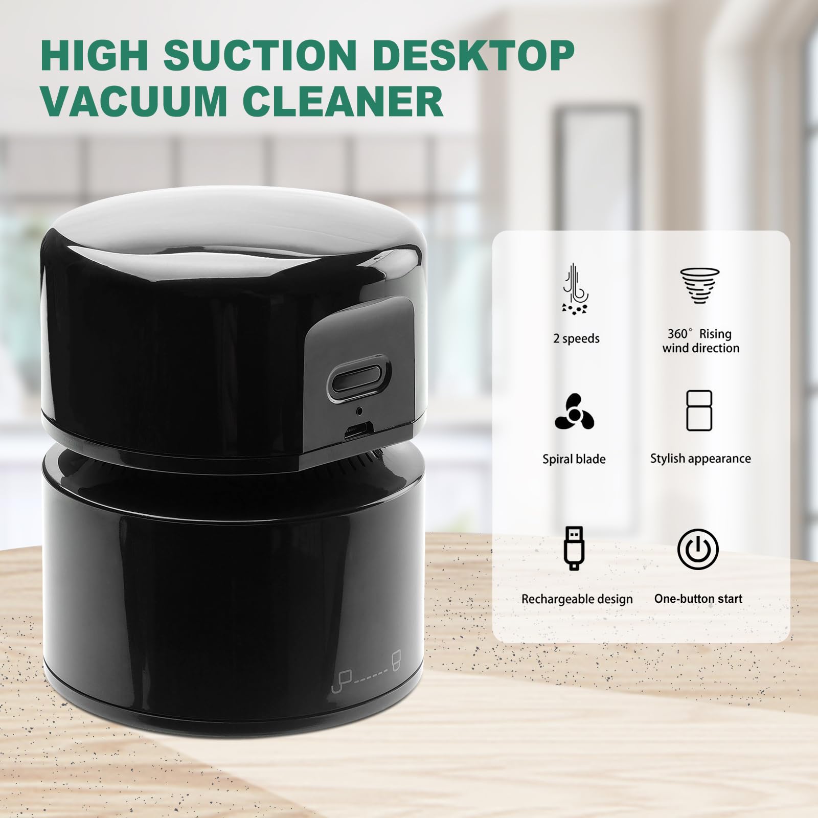 Desktop Stofzuiger, Mini Tafel Stof Veegmachine Kruimel Stofzuiger Handheld Draadloze Draagbare Desktop Veegmachine voor Het Reinigen van Haren, Kruimels, Computer Toetsenbord