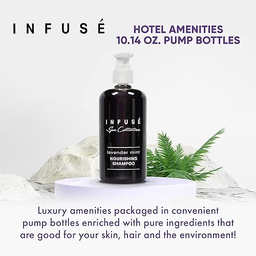 Miniatura 2 de Terra Pure Infuse Lavender Mint Shampoo  Colección Spa  Servicios del hotel en botella con bomba  10.14 oz  10.1 fl oz (caja de 12)