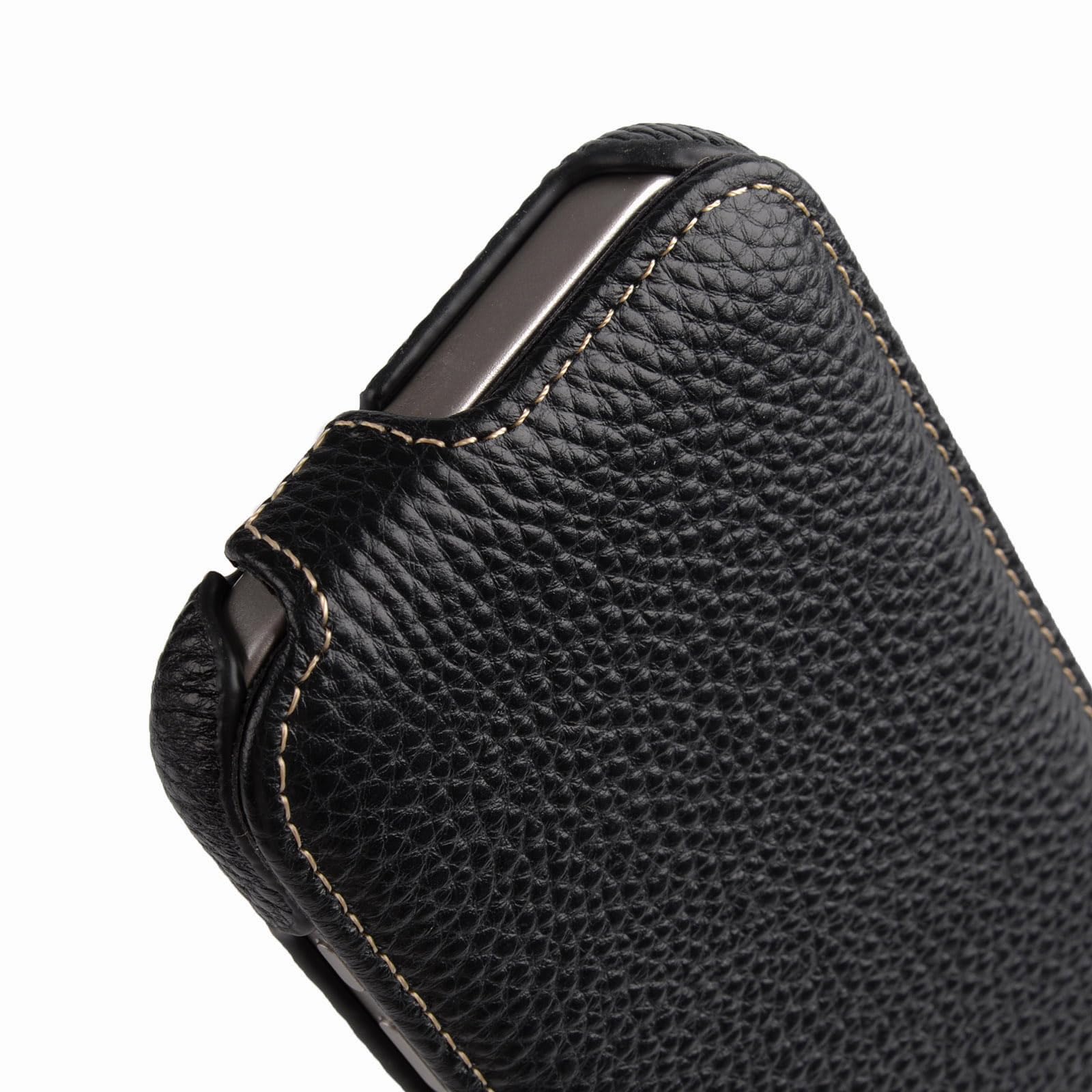 Funda con tapa para iPhone 16 PRO (6,3 pulgadas), color negro | Funda para teléfono móvil con revestimiento de piel, funda compatible con MagSafe, funda fina, plegable verticalmente