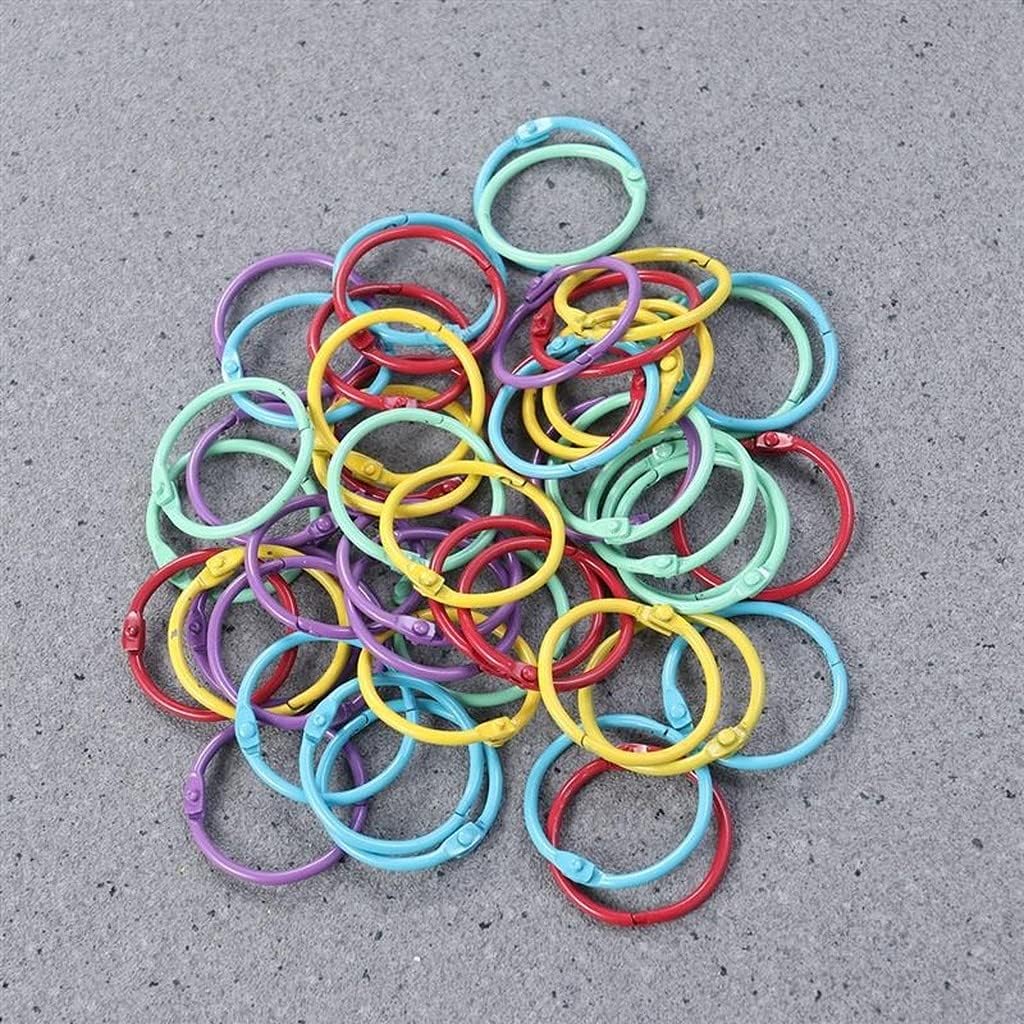 10Pcs Metal Book Rings Loose Leaf Binder Book Binder Hoops Office Binding Supplies(Random Color) Fashion : Office Products