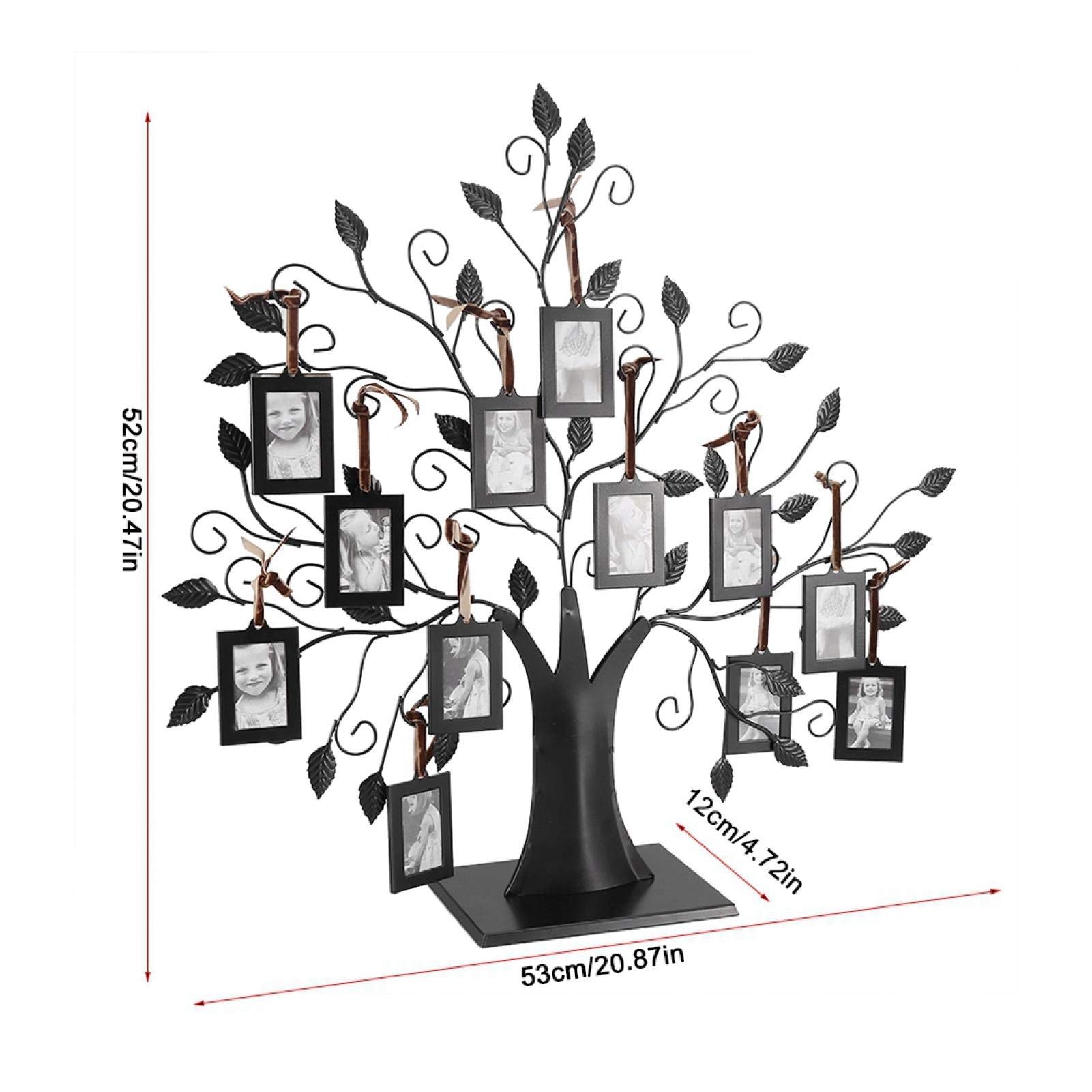 Decoración de pared de árbol genealógico, árbol de exhibición de marco de fotos familiares de moda con marcos de fotos colgantes Decoración del hogar para que coloques las fotos de tu familia(L)
