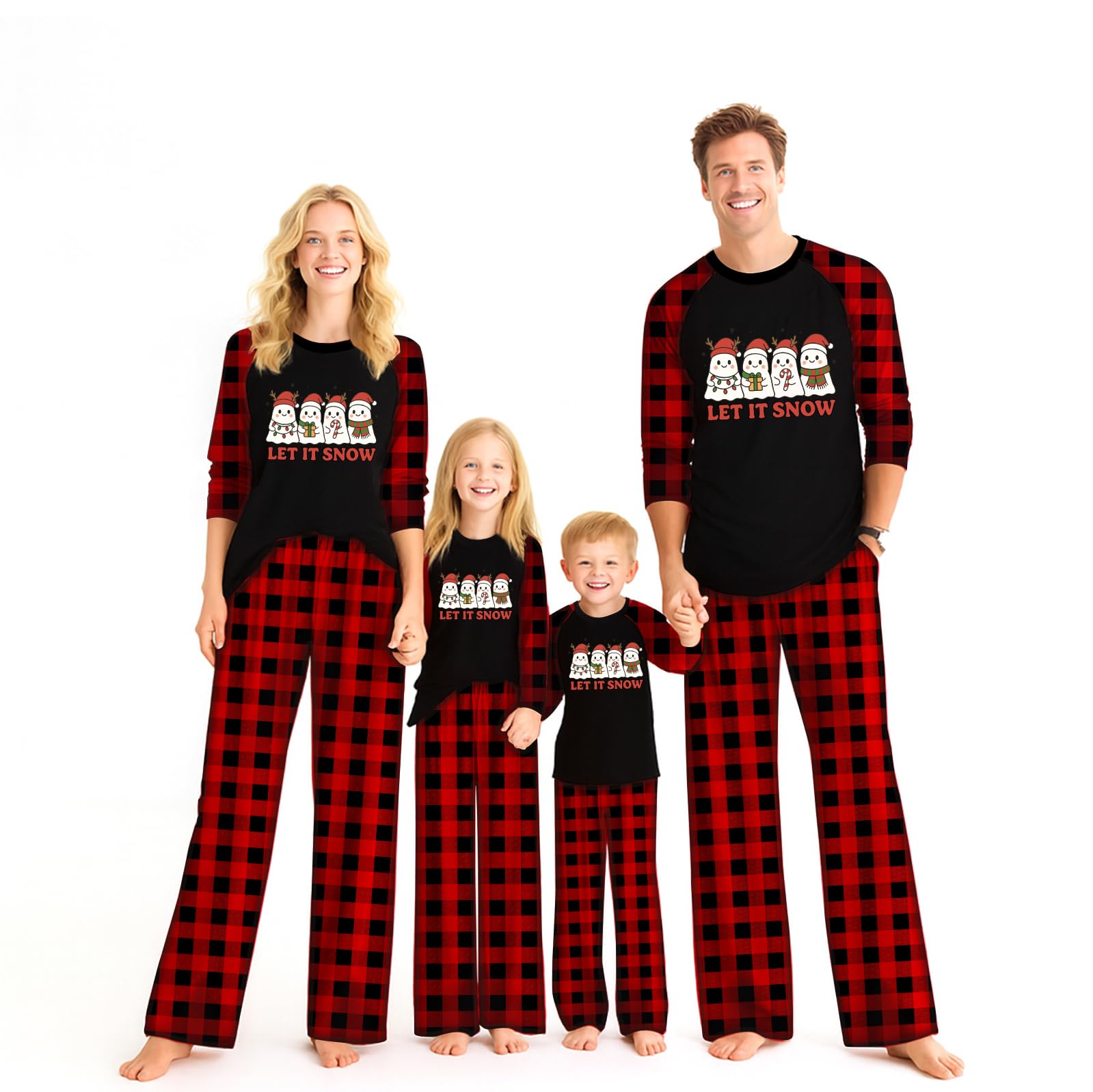 TBD DECOR Family Christmas Pajamas Matching Sets Top & Pants 2 Piece Sleepwear Cute Holiday Pjs for Women Men Couples