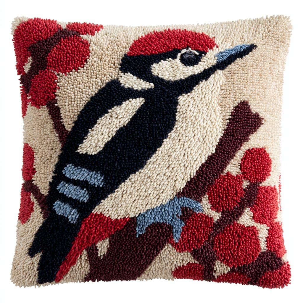 WallustrioaW Latch Hook Kits Pillow,Animals Birds