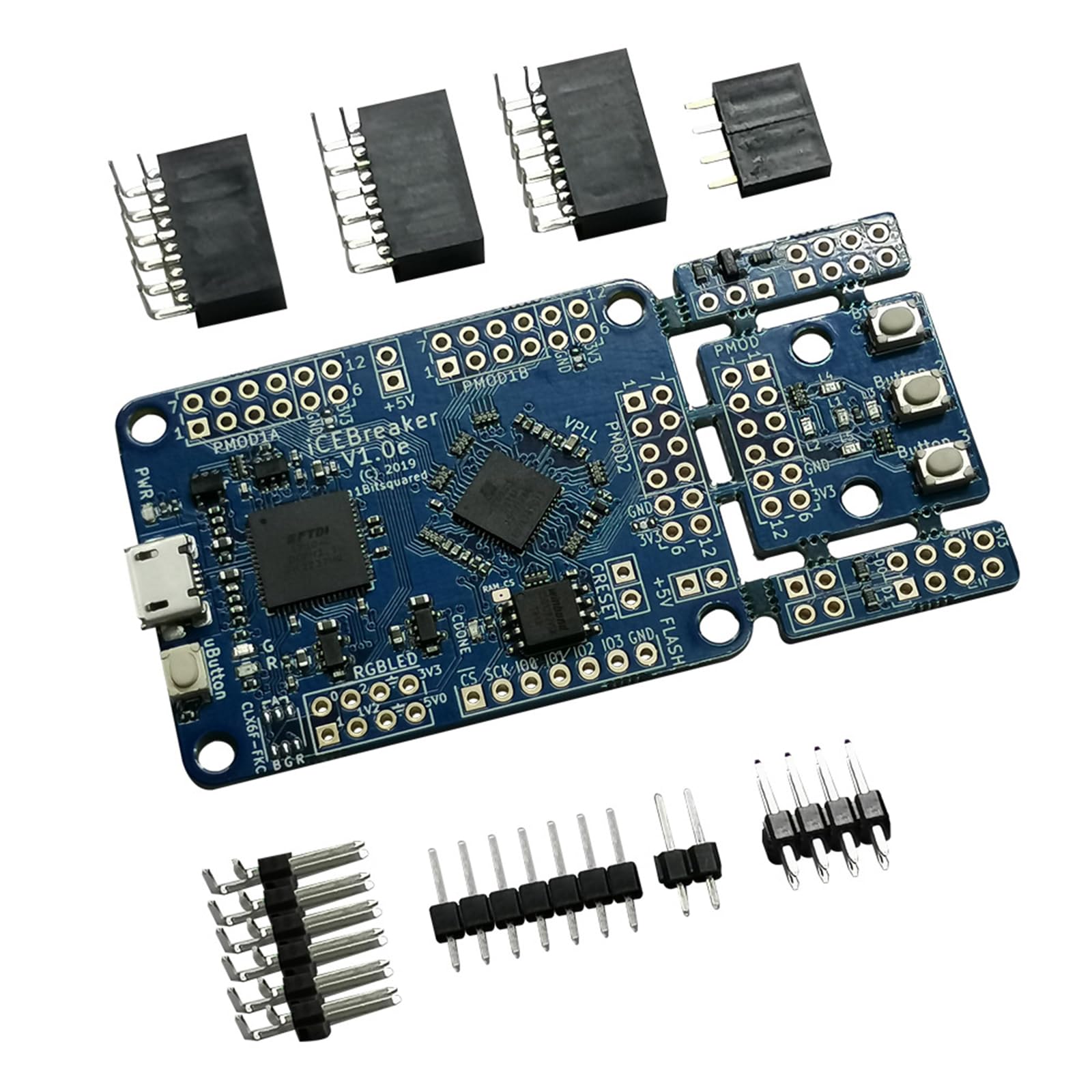 V1.0e Carte de développement FPGA ICE40 120 Kbit pour connecteurs Pmod Programmation graphique Facile à exécuter Kit de développement numérique matériel