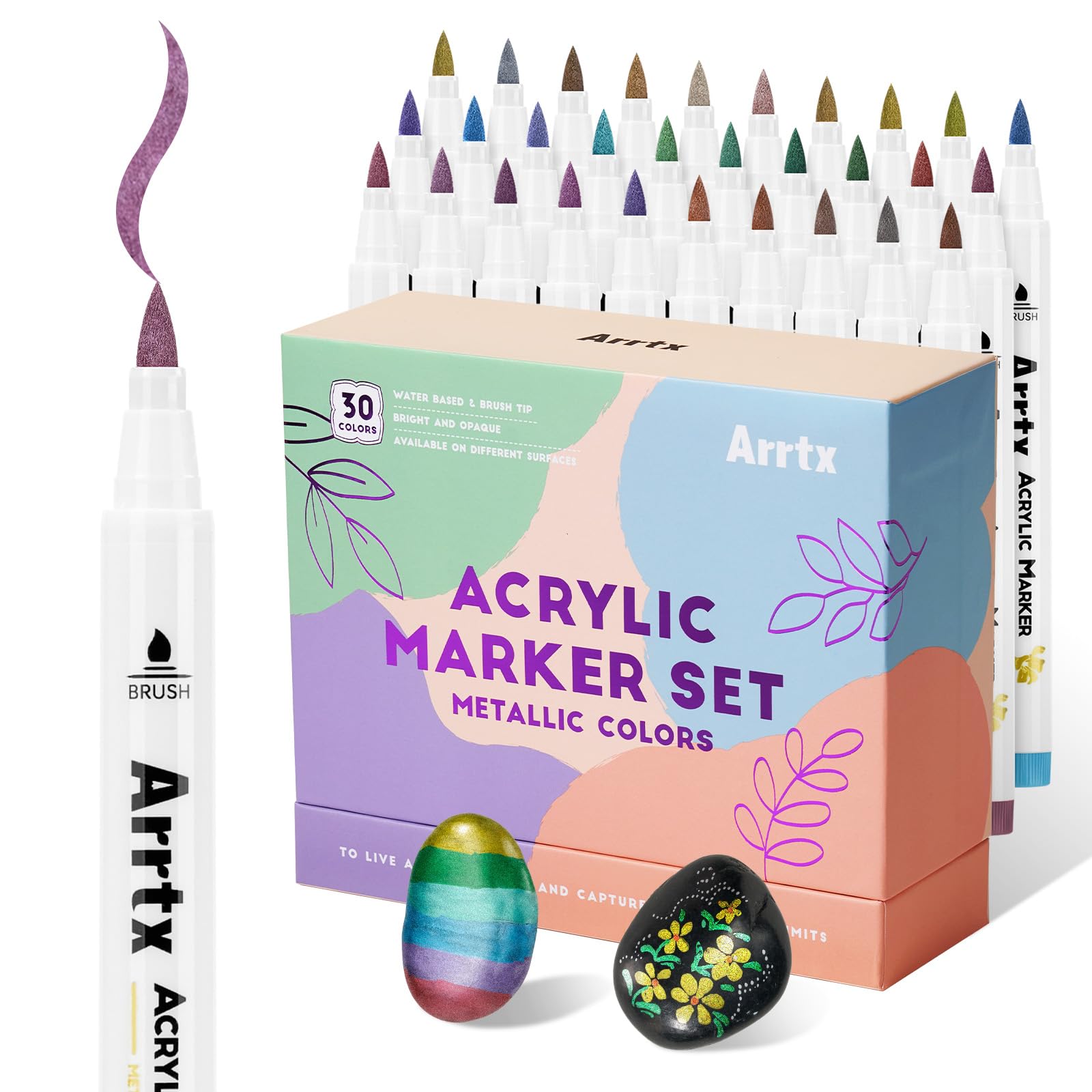 Arrtx Acrylstifte Marker Pinsel Spitze für Bastelarbeiten, Kunstbedarf