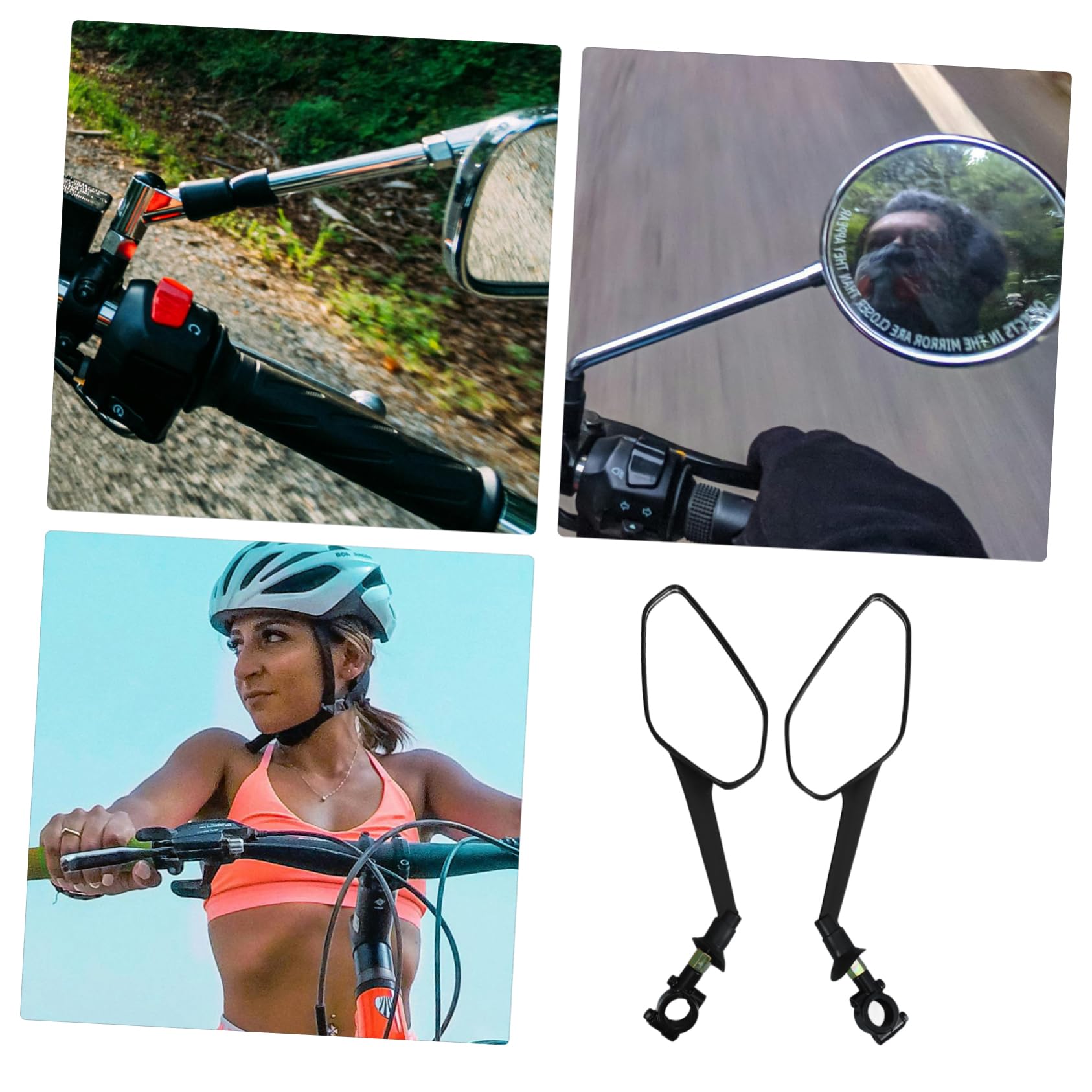 BESTonZON 3 Ensembles Set de Rétroviseurs de Vélo Ajustables Miroirs de Guidon Convexes pour Cyclisme Extérieur Accessoire Pratique pour Vélo