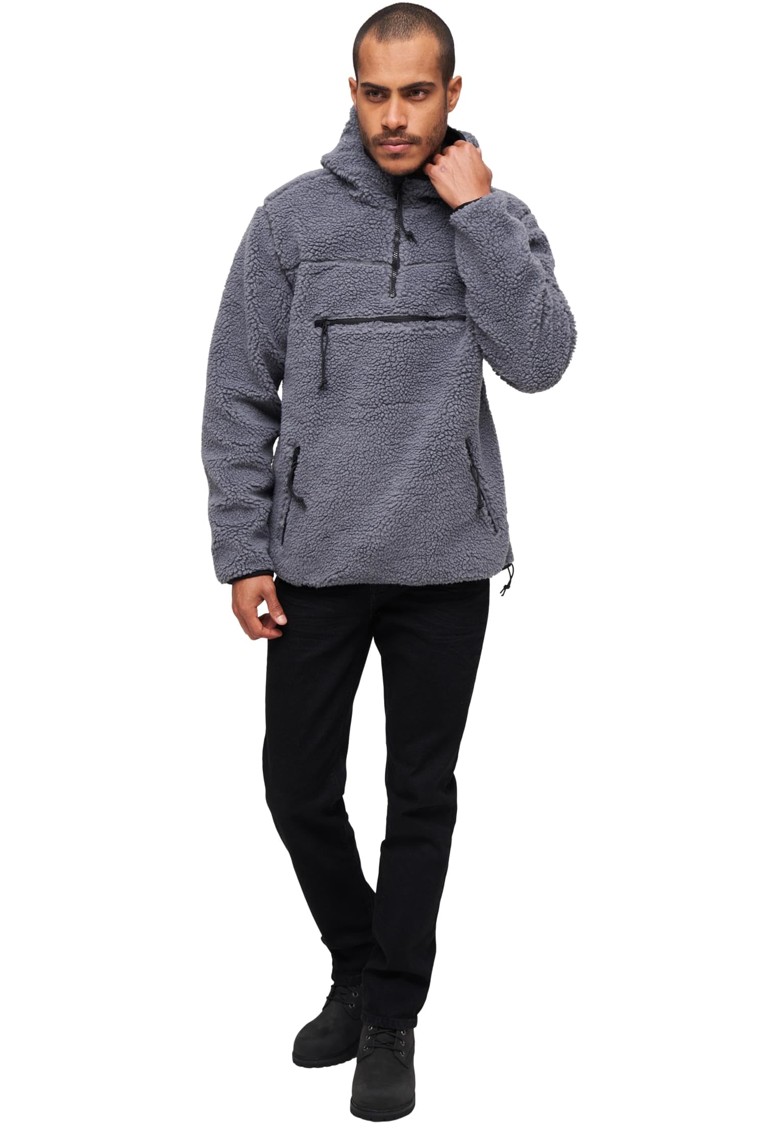 Brandit Teddy Windbreaker Hombre Cortavientos Negro 100% poliéster