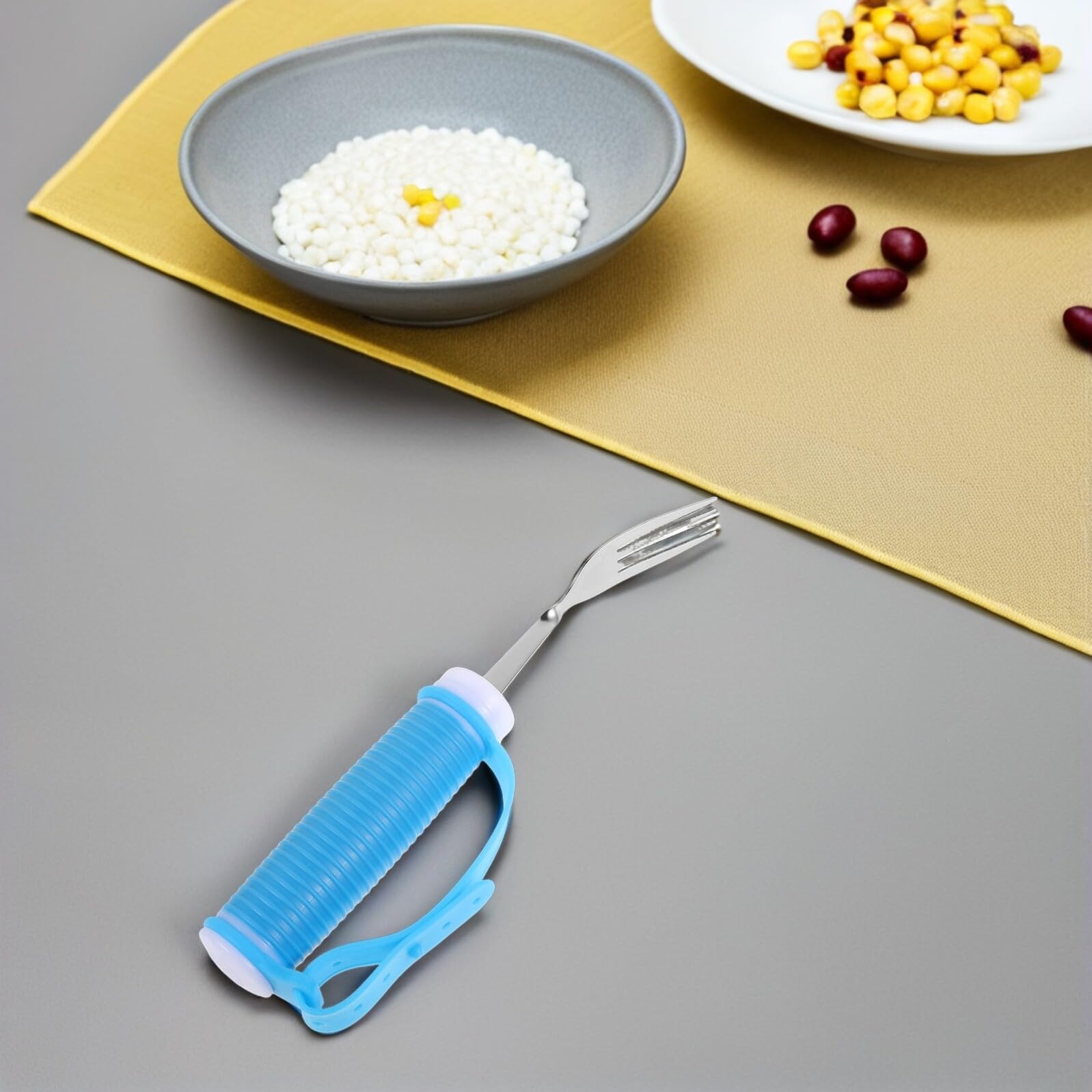 Cuchara de Ayuda para Comer Anti-batidos 1 Juego de Acero Inoxidable | Pp y Tpe, para Adultos y Necesidades Obsequios, Uso en Centros de Rehabilitación y Cuidados