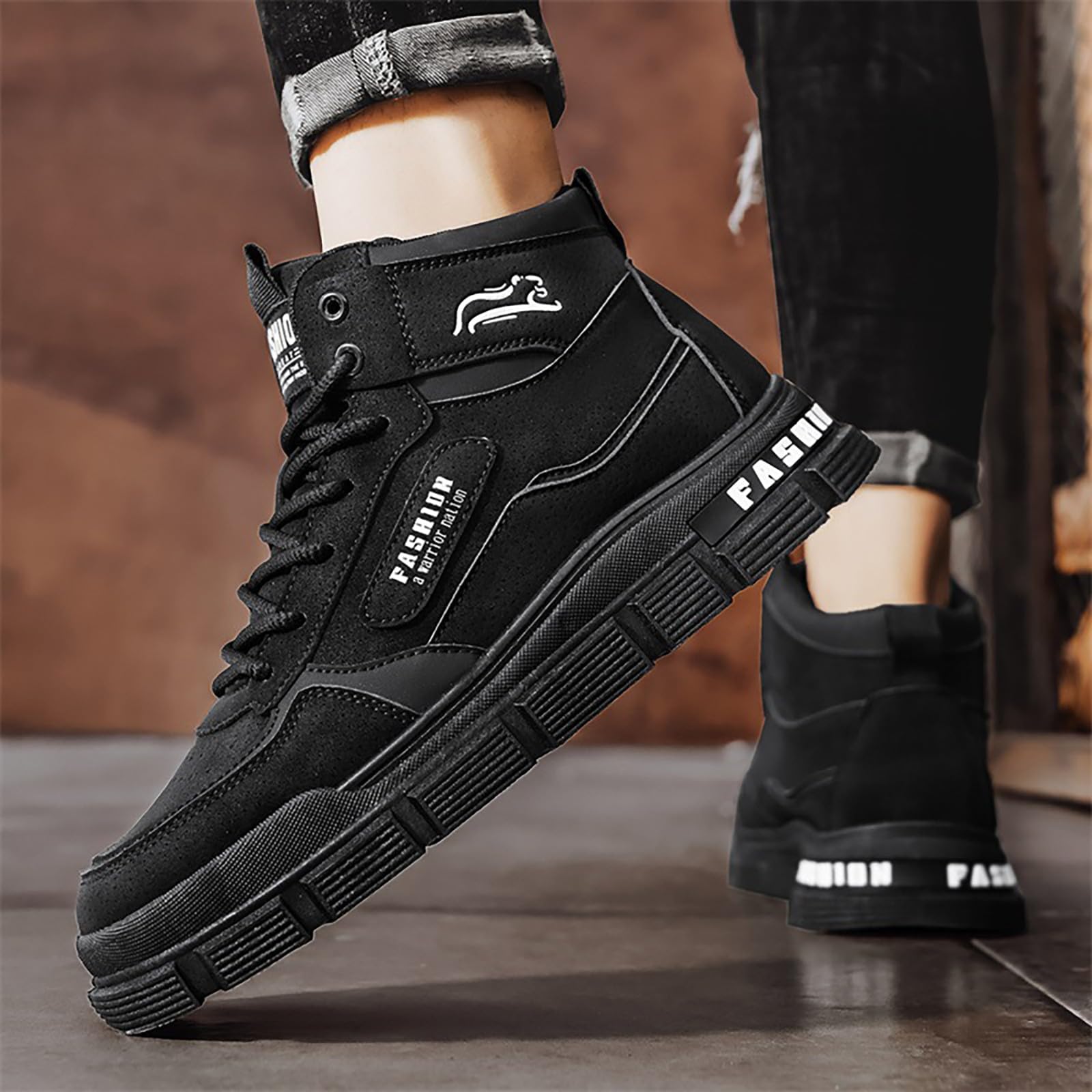Herren Laufschuhe Mode High Top Sneakers Freestyle Hi-Top Lässig Sportschuhe Freizeitschuhe Wanderschuhe Hoch Turnschuhe Freizeitschuhe Fitness Hohe Schuhe Outdoor Fitnessschuhe