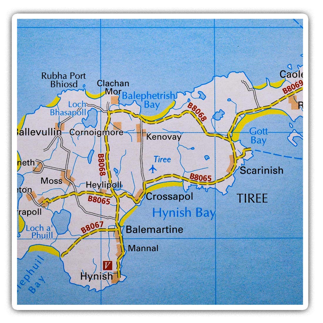 Destination Vinyl Ltd Multi 2 X Square 7.5Cm Vinyl Stickers - Isle Of Tiree Scotland Travel Uk Gb Map 45414