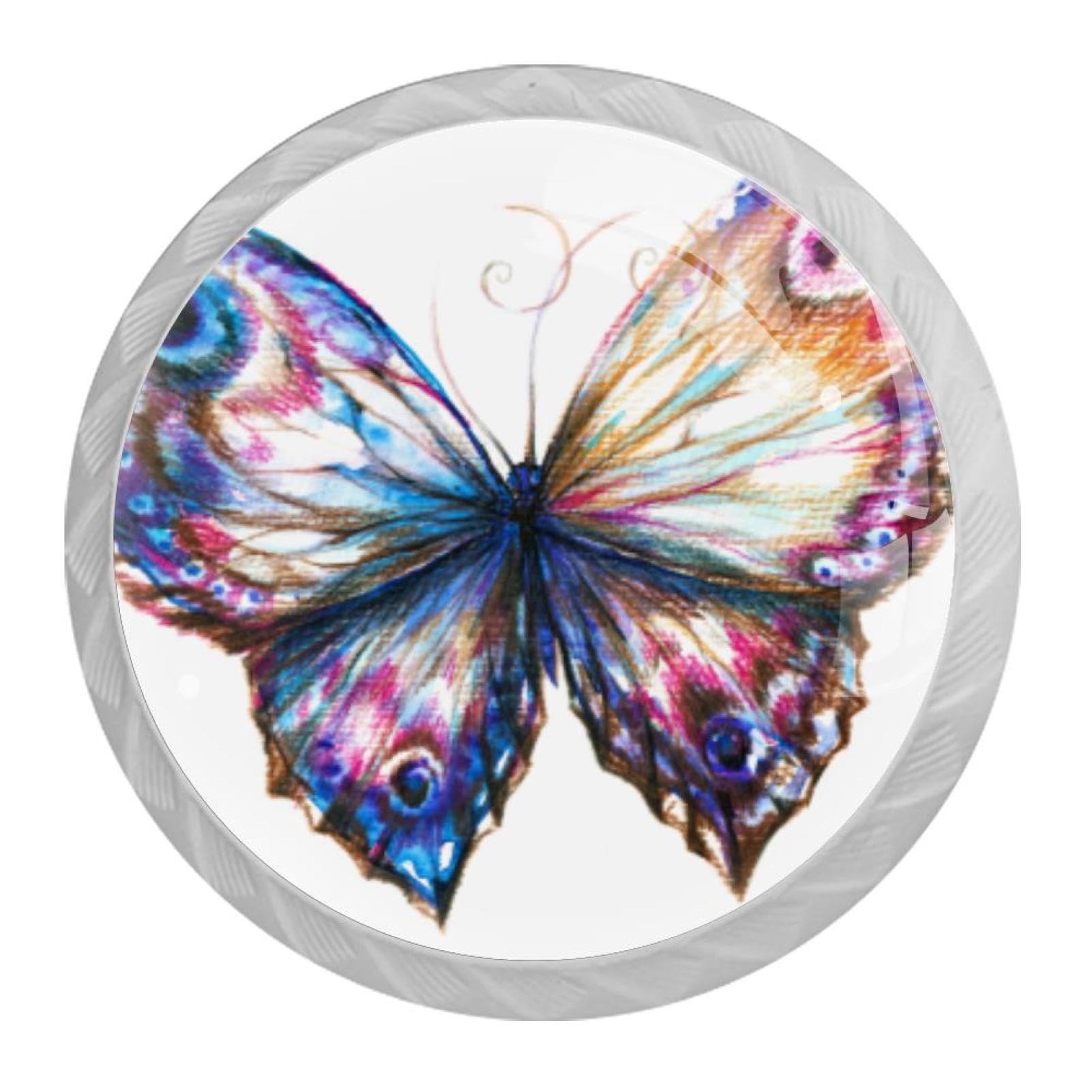 Tqmspg 4 Pieces Drawer Pulls Butterfly Door Knobs Dresser Handles for Kitchen Wardrobe Cupboard Hardware Furniture