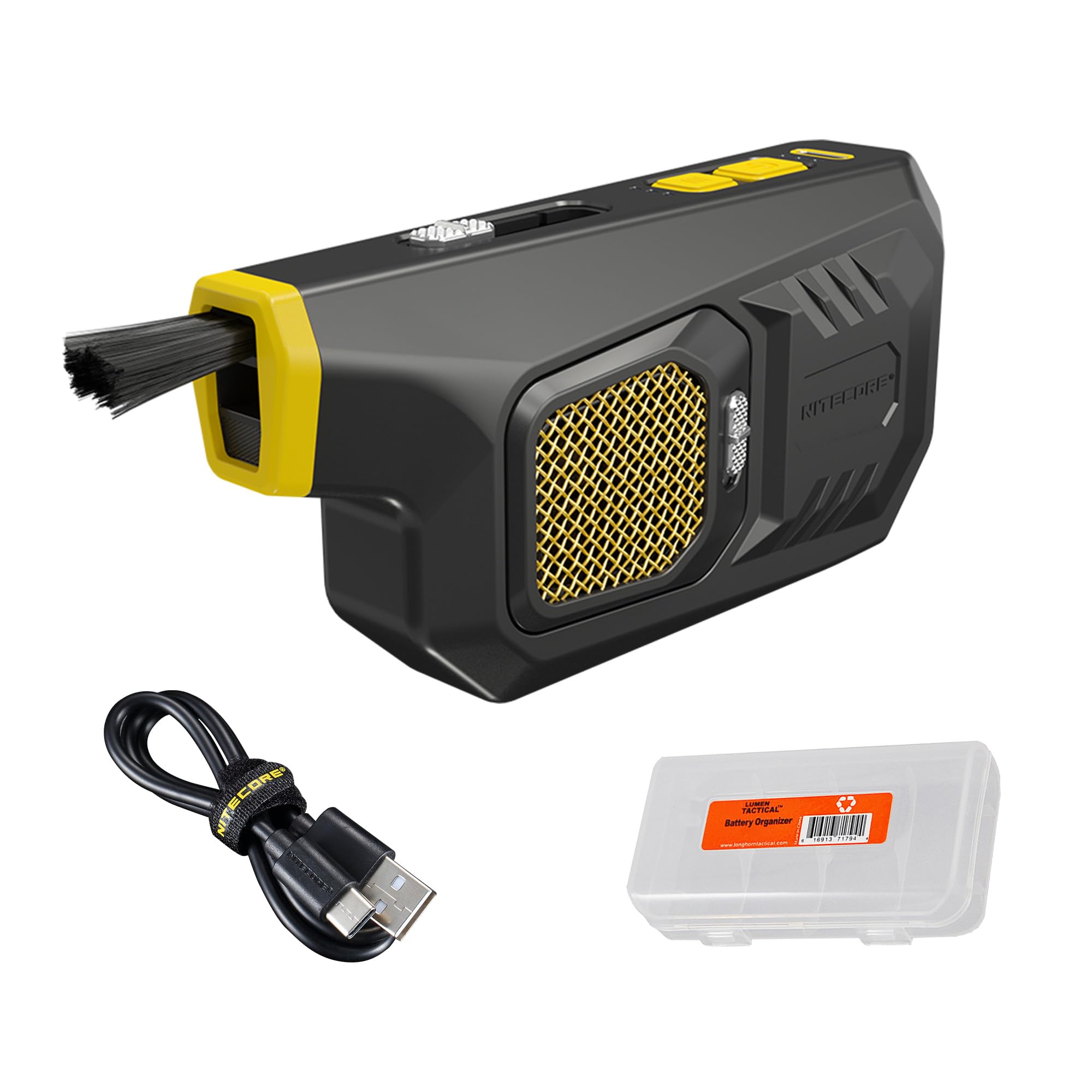 BB21 Portable Air Blower for Cameras, Computers and Electronics, Fast Charging USB Rechargeable, 30,000 RPM Electric Compressed Air Duster with Organizer