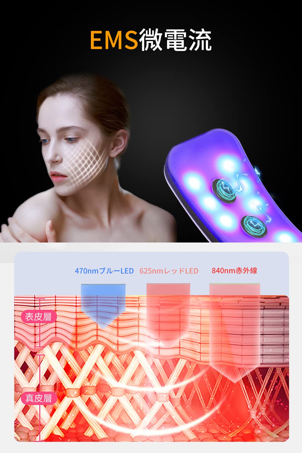 Amazon.co.jp : 高周波マイクロ電流痩身神器振動カラー光RF美容