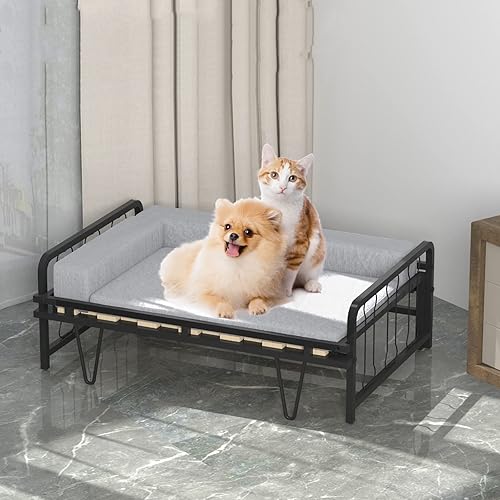Miniatura 1 de Sofá expandible para perro, cama elevada para perros pequeños y medianos, sofá cama elevada para mascotas con funda lavable para perros pequeños y