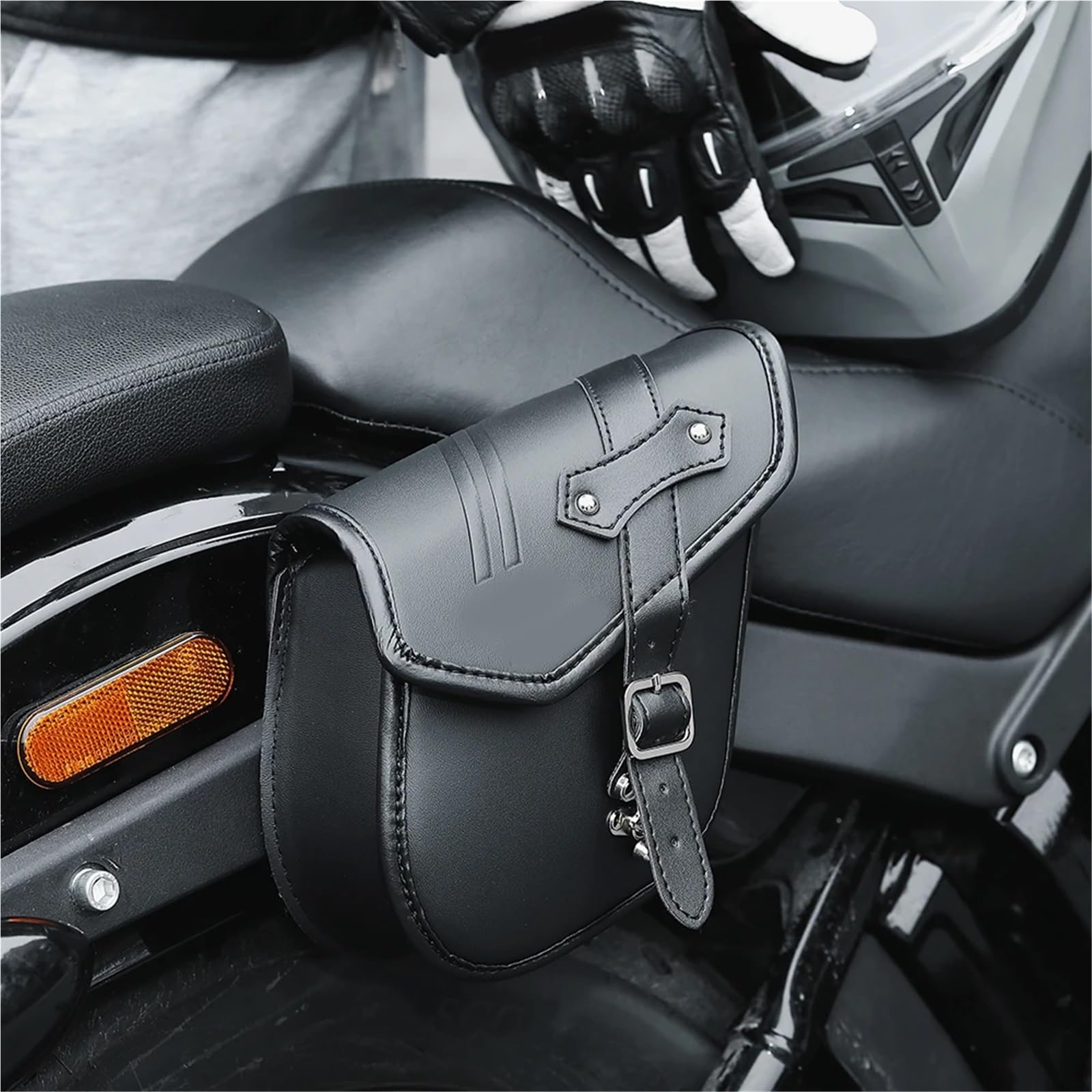 Sacoche Latérale De Moto en Cuir Rétro pour Sportster 883 1200 Softail Dyna, Sac De Rangement pour Outils De Moto