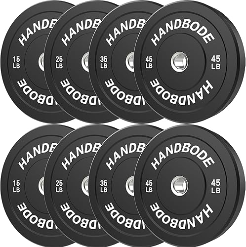 Miniatura 9 de Juego de discos de peso de 2 pulgadas de alto rebote, juego de discos olímpicos de 45/100/160/190/260/300 libras, juego de discos de peso de colores