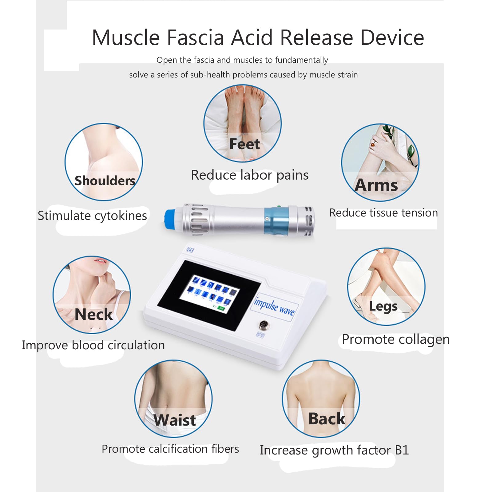 Máquina de Ondas de Choque para Terapia Portátil, Dispositivo de Fisioterapia para Disfunción Eréctil y Relajación Muscular