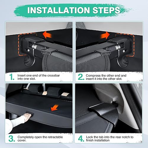 Miniatura 73 de Powerty Cubierta de Carga para Accesorios Kia Sportage 2023-2025 2026, Textura de Lona Cubierta Retráctil para Maletero Trasero de Carga de Equipaje