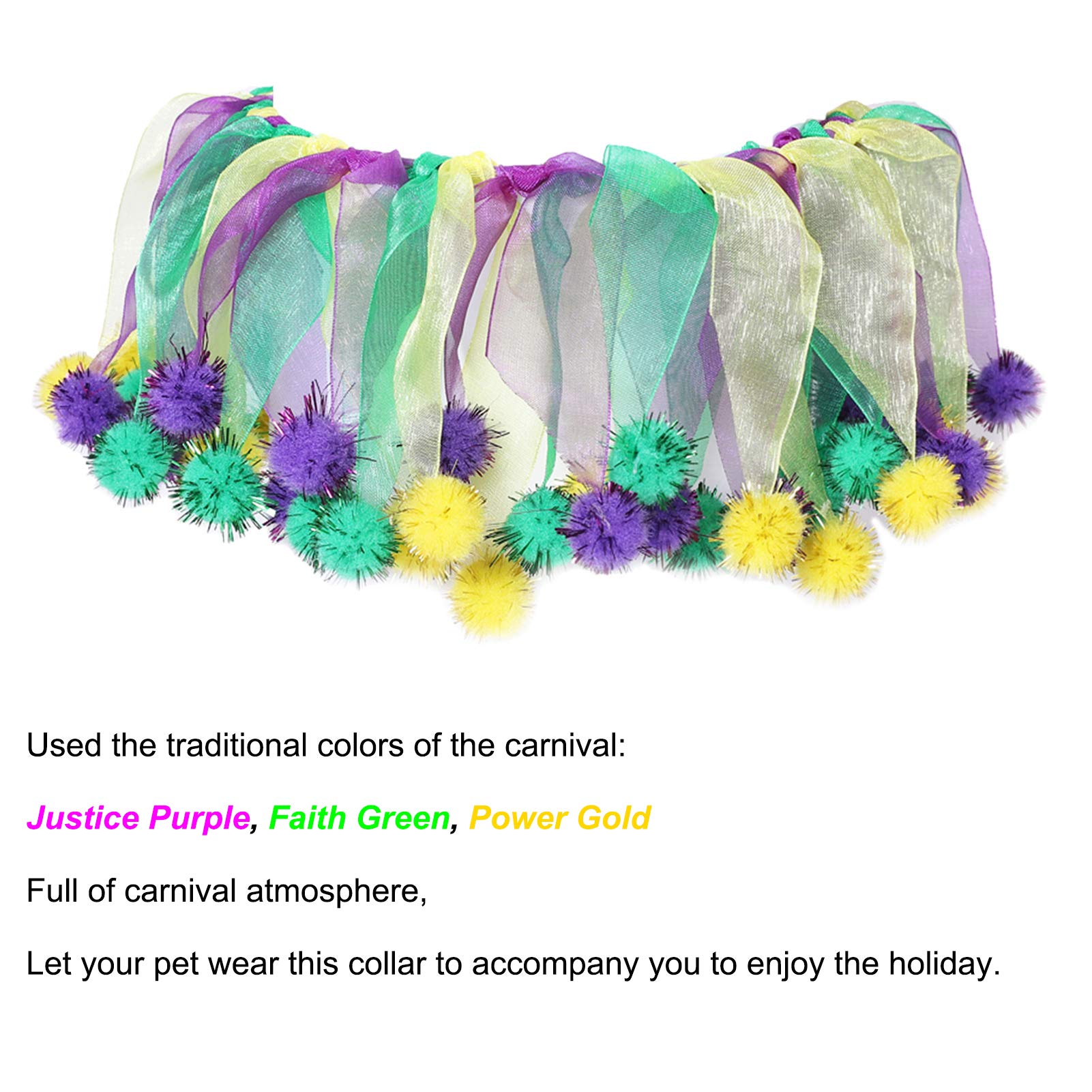 SEIS Mardi Gras Hundehalsband – Bunt, Verstellbar Bis 45 Cm, Für Karneval, Partys, Cosplay