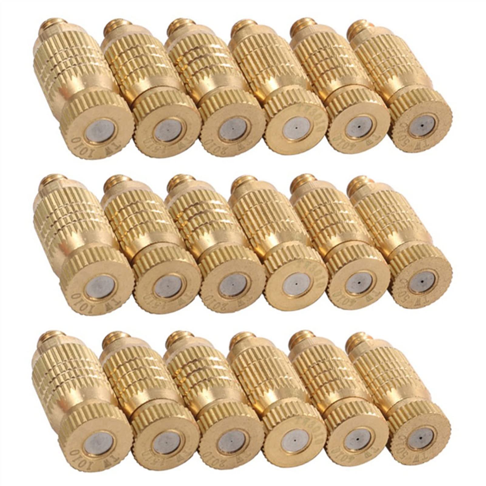 MGNSJGYXN 50PCS Brass Misting Nozzles High Pressure Mister Nozzles, Fog Nozzle Heads for Cooling System, Atomizing Mister Sprinkle for Patio Garden, 10/24 UNC Thread(0.15mm)