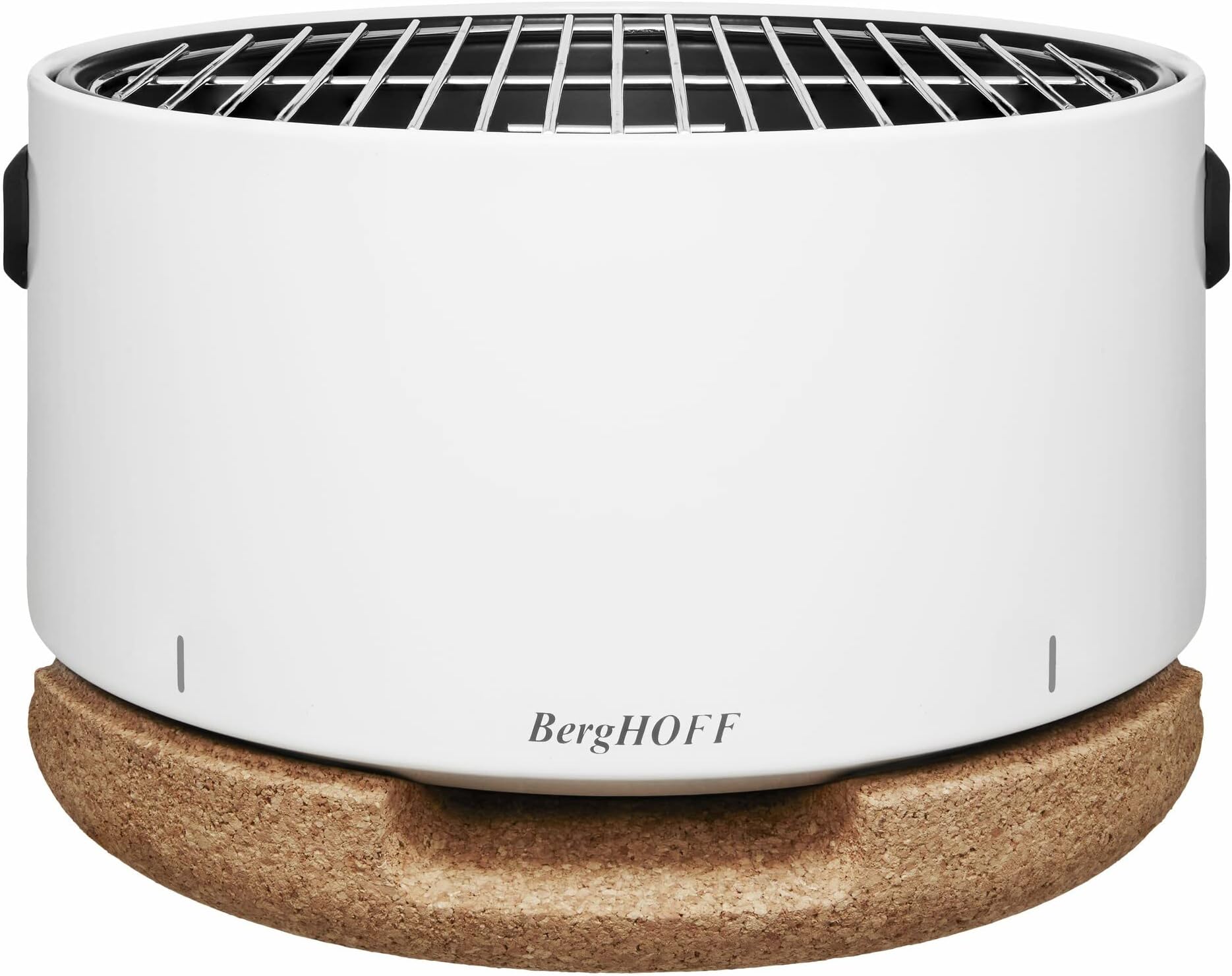 BergHOFF LEO Portable Tabletop BBQ Grill To-go grill with Heat Resistant Base Easy-carry strap & detachable handles, Removable elements, Adjustable airflow, 13.75", White