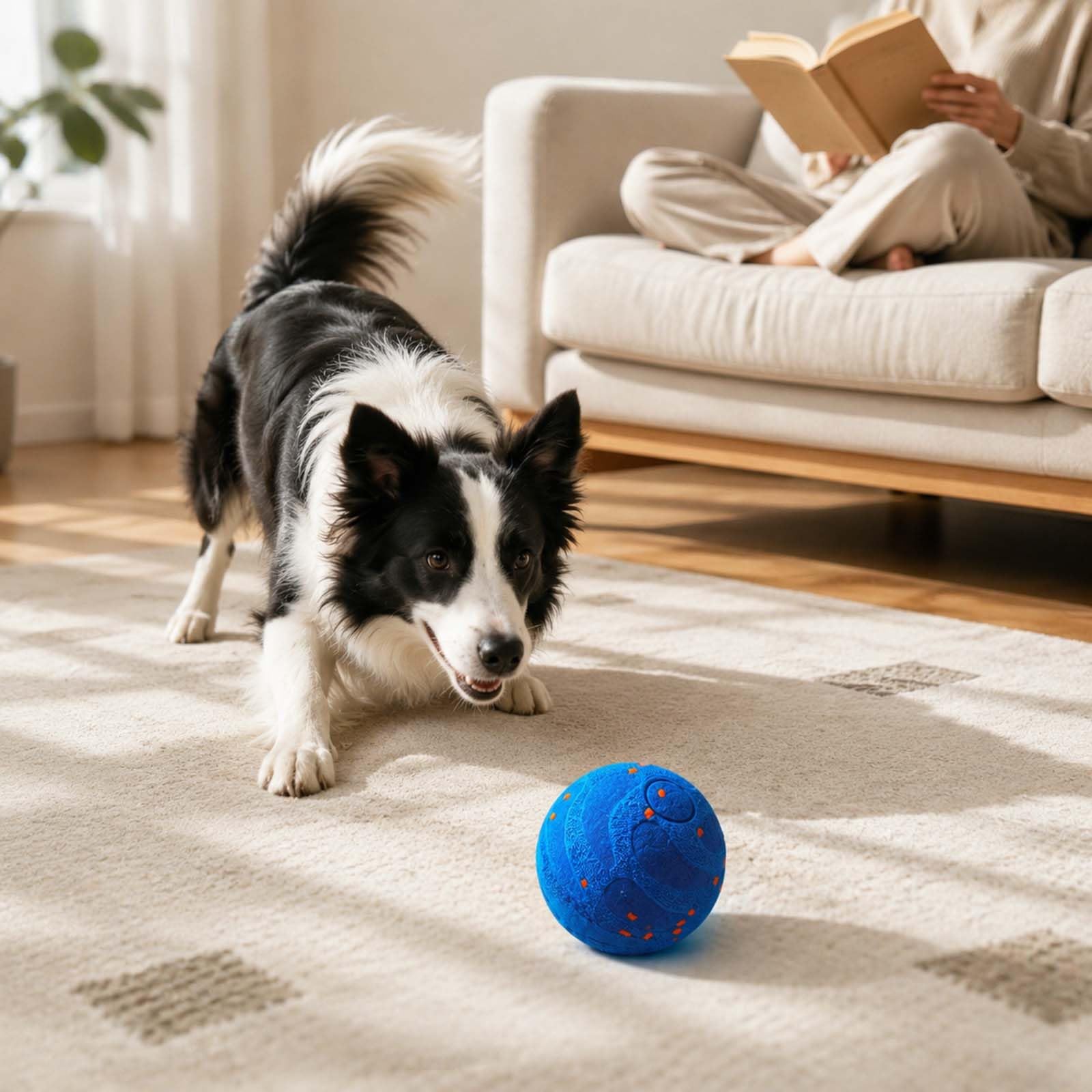Interaktives Hundespielzeug Hundeball, Intelligenter Selbstbewegender Spielball für Hunde, Wiederaufladbar, Robuster & Beißfester Hundeball, 3 Modi, Perfekte Geschenkidee für aktive Hunde