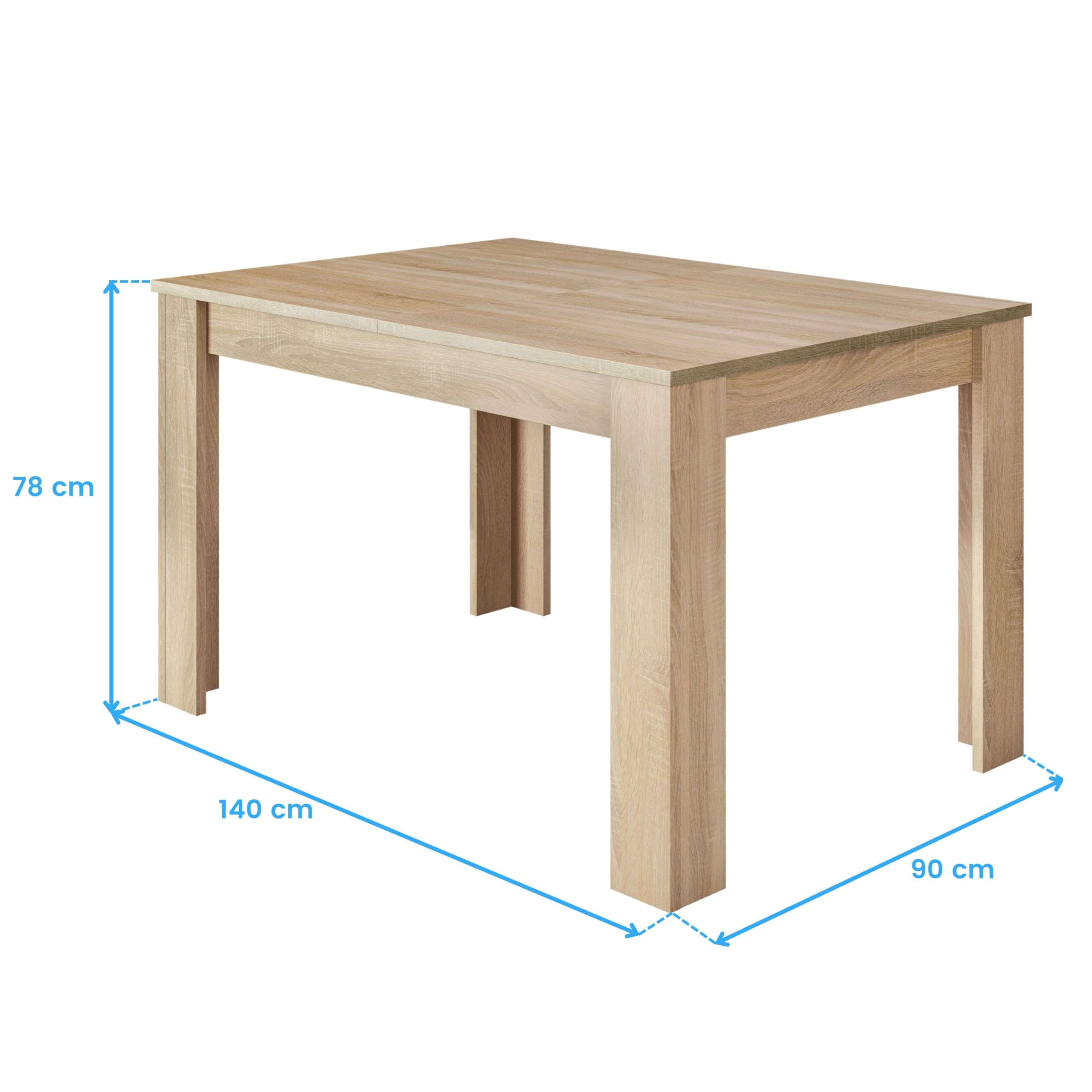 Habitdesign Mesa de Comedor Extensible Kendra, Acabado Roble Canadian