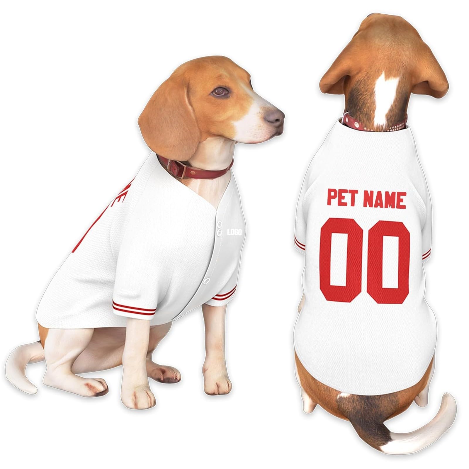 Personalized Dog Clothes Customizable Pet Football Jersey with Number Name Logo Breathable Dog Vest Short Sleeve for Large Medium Small Dogs and Cats
