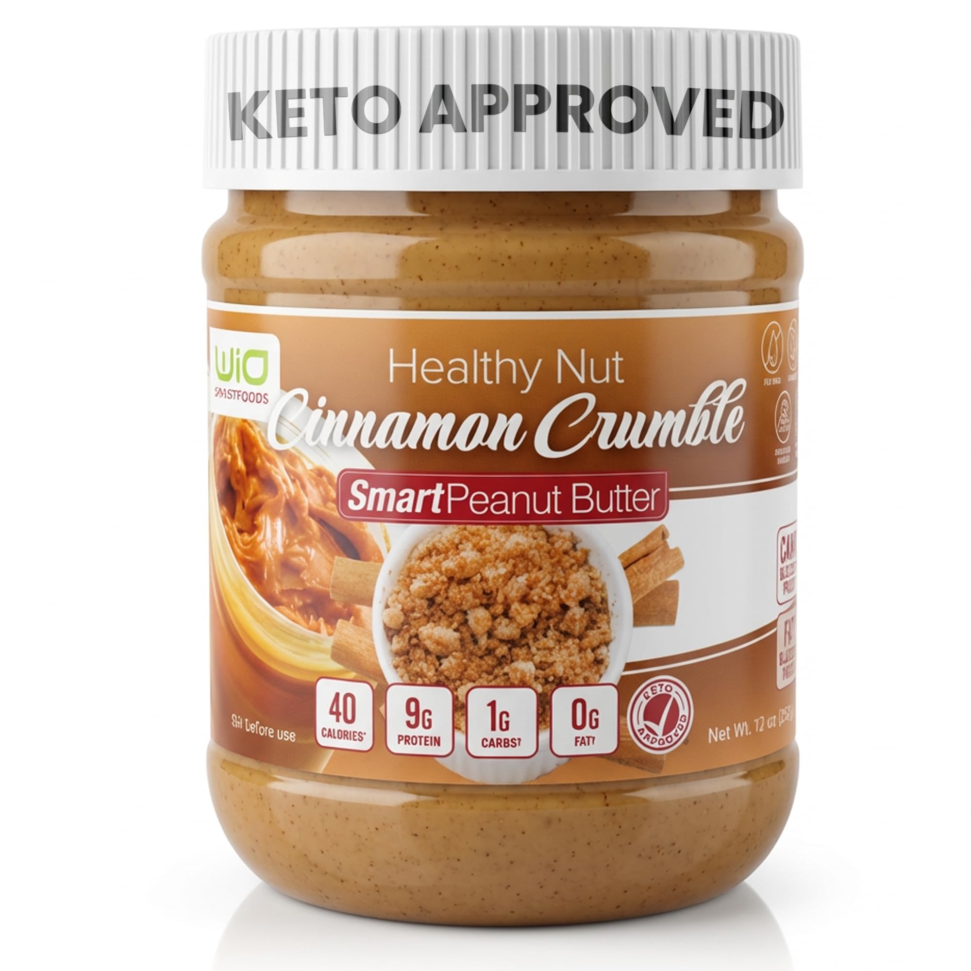 Amazon.com : WiO SmartFoods Peanut Butter (Pack of 1, 12oz) - Cinnamon Peanut Butter for Low-Carb and Keto Diets - Sugar-Free Creamy Spread for Family and Friends, Great for Picnic, Snacks, and Amazon.com : WiO SmartFoods Peanut Butter (Pack of 1, 12oz) - Cinnamon Peanut Butter for Low-Carb and Keto Diets - Sugar-Free Creamy Spread for Family and Friends, Great for Picnic, Snacks, and