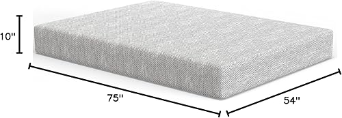 Miniatura 2 de Vibe Colchón de espuma viscoelástica de gel gris jaspeado, certificado CertiPUR-US y Oeko-TEX en paquete ultra pequeño, 10 pulgadas, tamaño