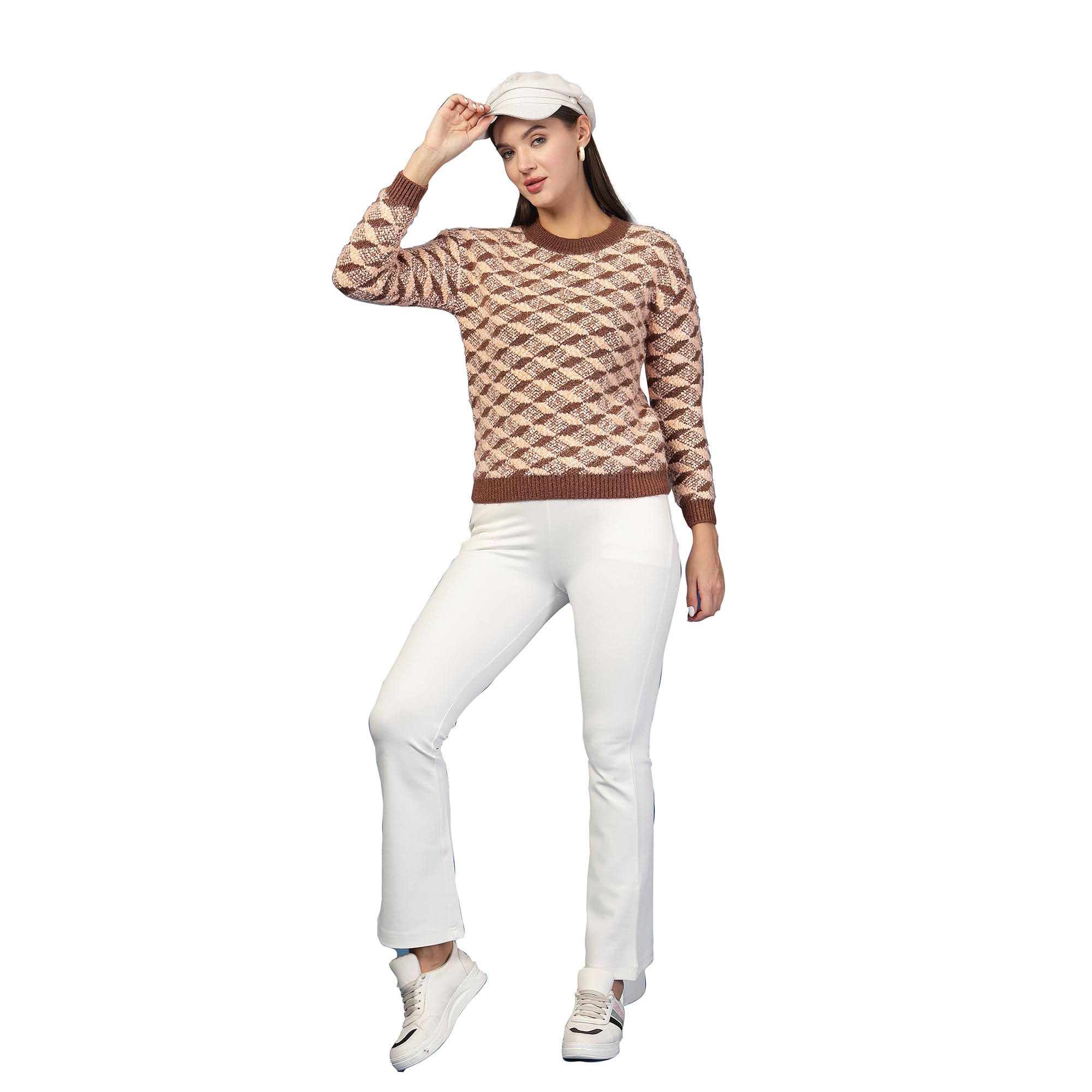 thirty threads Women Round Neck Pullover Sweaters Multi_T5W 25457-picture-24
