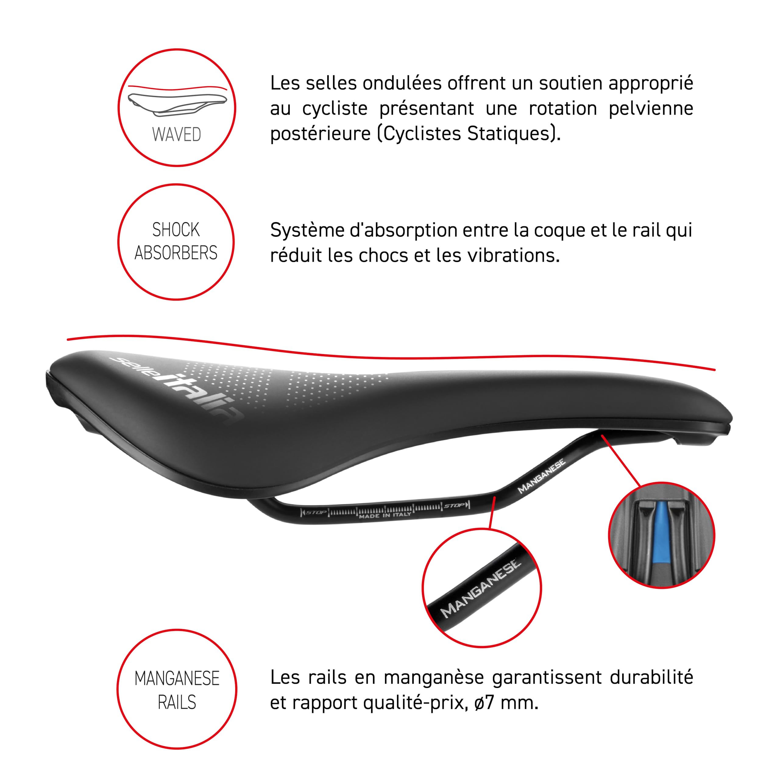 Selle Italia Novus Boost Evo Gravel TM Superflow - Selle de Vélo Gravel, Rembourrage Supplémentaire, Trou Superflow, Cadre en Manganèse