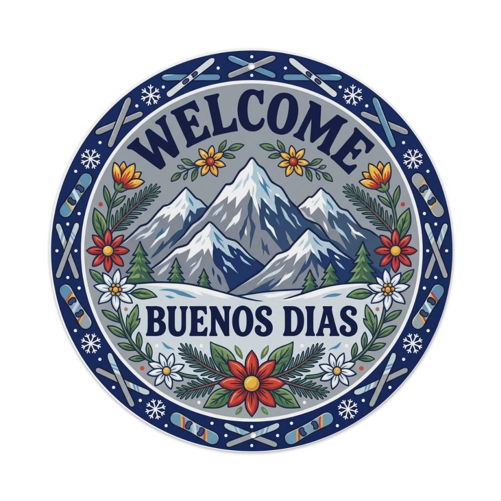 Mexican Fiesta Welcome Mountain Lodge Metal Sign
