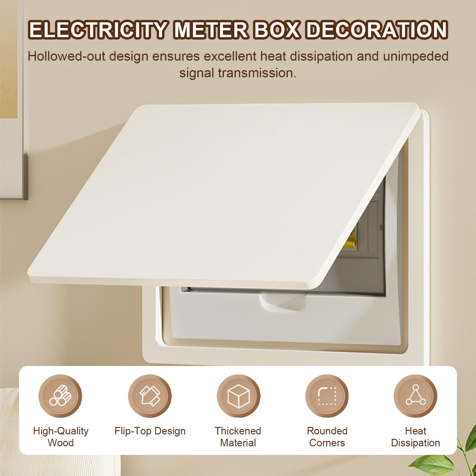Blanco Tapa Cuadro Eléctrico Decorativo, Modernos Tapa Contador Luz Decorativa, Cuadro para Tapar Cuadro Eléctrico, Caja Contador Eléctrico Cubre Pared Decorativa A 45x35cm