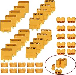 HUAZIZ 10 Pairs Connettore Spina XT90, XT90 Guaina , XT90Connettore Maschio Femmina ，Proiettile Connettori con Connettore di Alloggiamento Guaina per per Batteria Lipo RC Aerei Auto