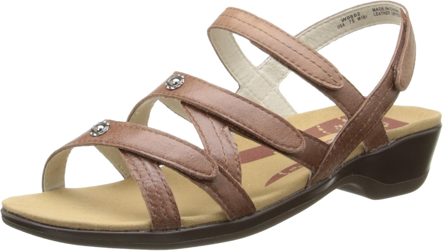 Propet Women's Lizzette Slide Sandal, Chestnut, 6 M US