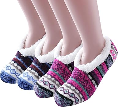 Lined slipper socks with grippers Clearance