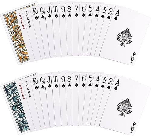 Miniatura 9 de Metsyth Juego de 2 cartas de cartas, juego profesional de cartas de póquer estándar, divertidos juegos de cartas para adultos y niños, tarjetas de