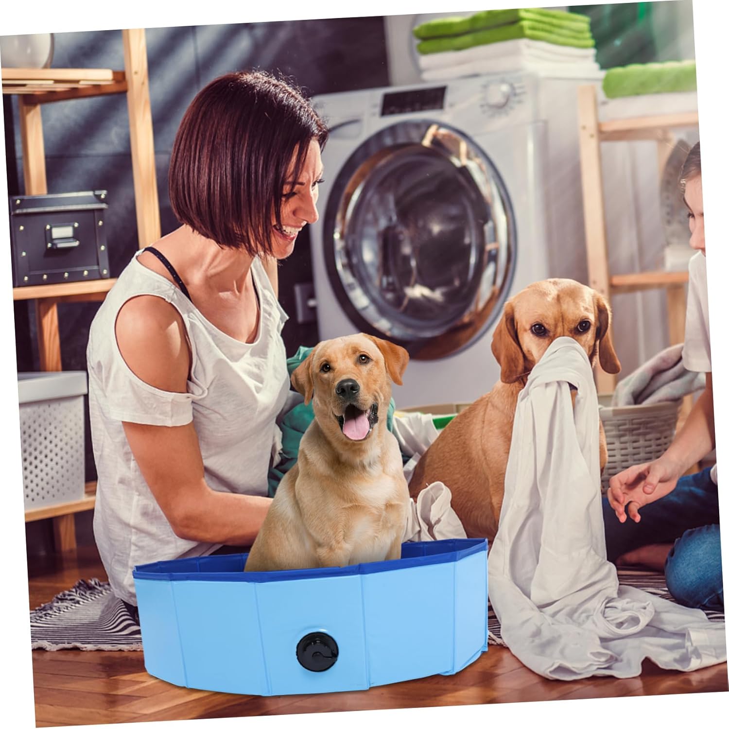 BESPORTBLE Portable Foldable Dog Pool Durable Bathing Tub for Dogs Cats and Boy Girl Collapsible Design for Easy Storage and Transport
