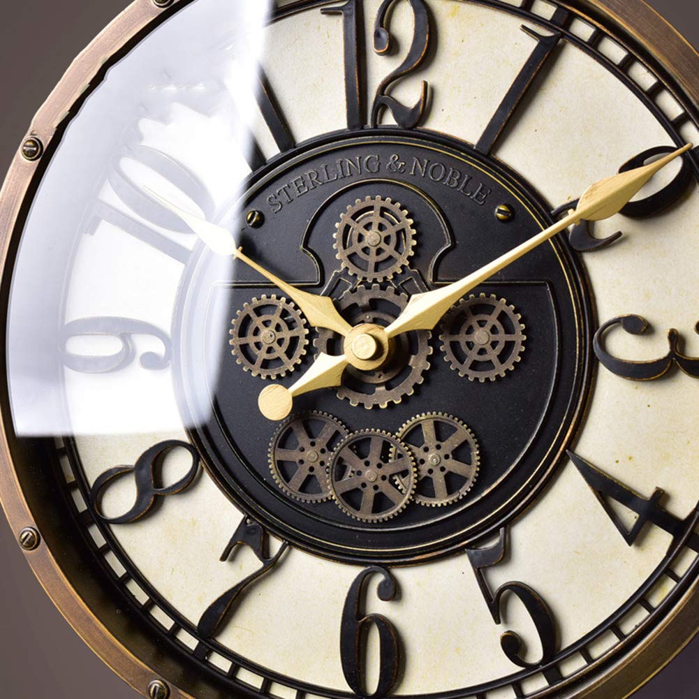 Amazon.co.jp: クロック 壁掛け時計，壁時計 レトロ 壁掛け 歯車