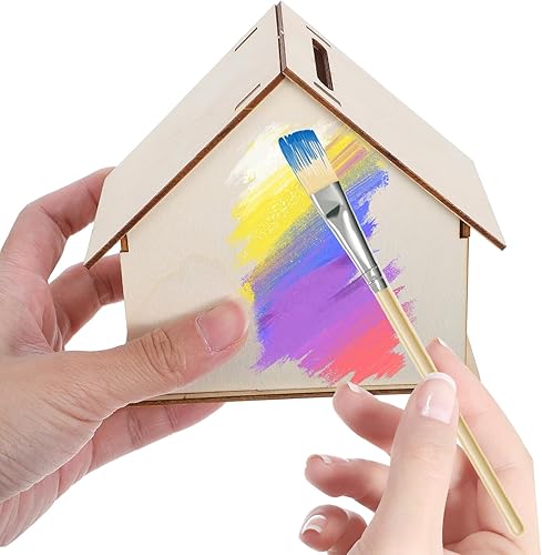 Miniatura 6 de Kisangel 15 piezas para niñas kits de decoración de bancos pintables para niñas pintura divertida casa de pájaros cambio de manualidades bancos de