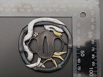 Amazon.co.jp: AFA18 刀鍔 竹蛇の図 銅製 透かし 日本刀装具 刀