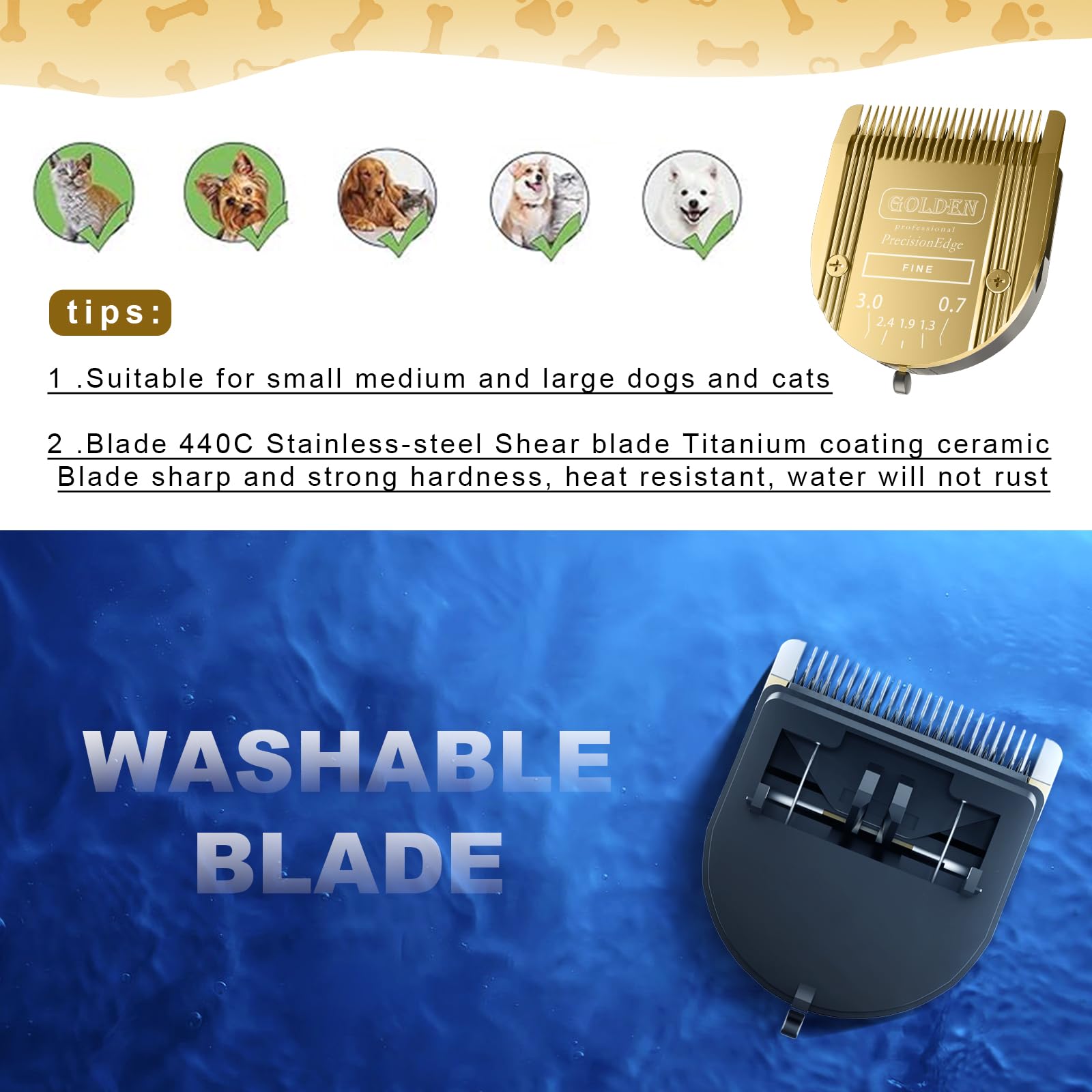 Wahl Prime Series Lama Di Ricambio #10, 1,5 Mm, In Acciaio Inox Per Tosatrici Animali, Adatta A Modelli Snap-On, Resistente Alla Ruggine E Taglio Preciso
