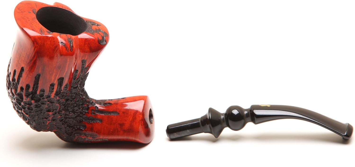 Nording Freehand Briar Rustic 4-2 Tobacco Pipe - Red