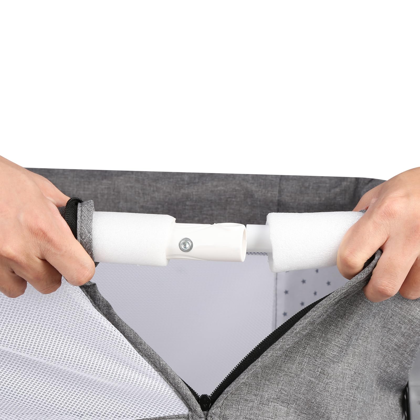 OHMG 4-in-1 Culla Neonato Fianco Letto,Lettino Dondolo con materassino, cinghie di fissaggio e rotelle,Regolabile In Altezza,Culla Co-sleeping,Facilmente Ripiegabile per Infanti