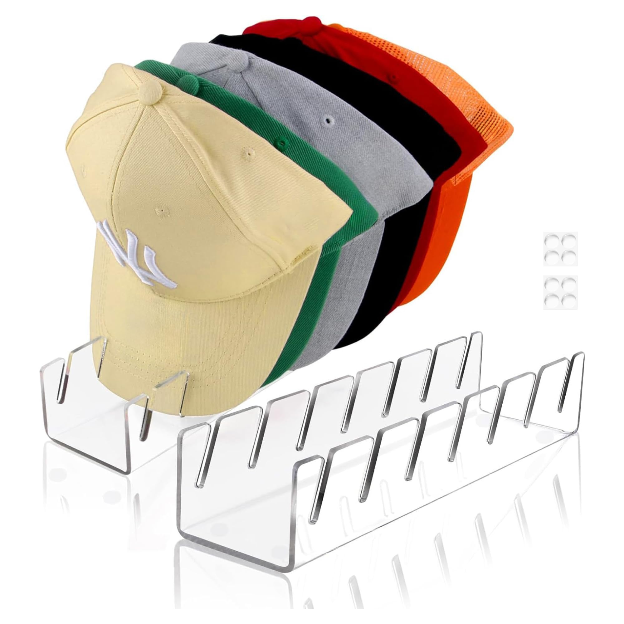 2-Pack Acrylic Hat Stand Organizer – Holds 14 Baseball Caps, No Installation, Display Rack For Closet Or Office - View #11