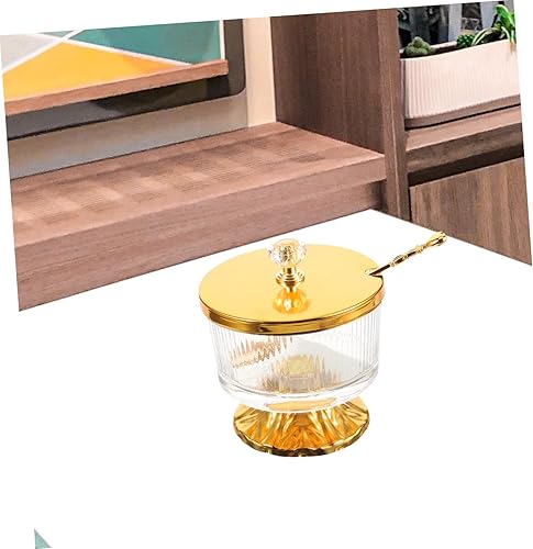 Miniatura 4 de Condimentos Contenedores de galletas Estilo europeo Hogar forjado Azucarero Aleación Crisper Café Azúcar Titular de azúcar Tarro de vidrio