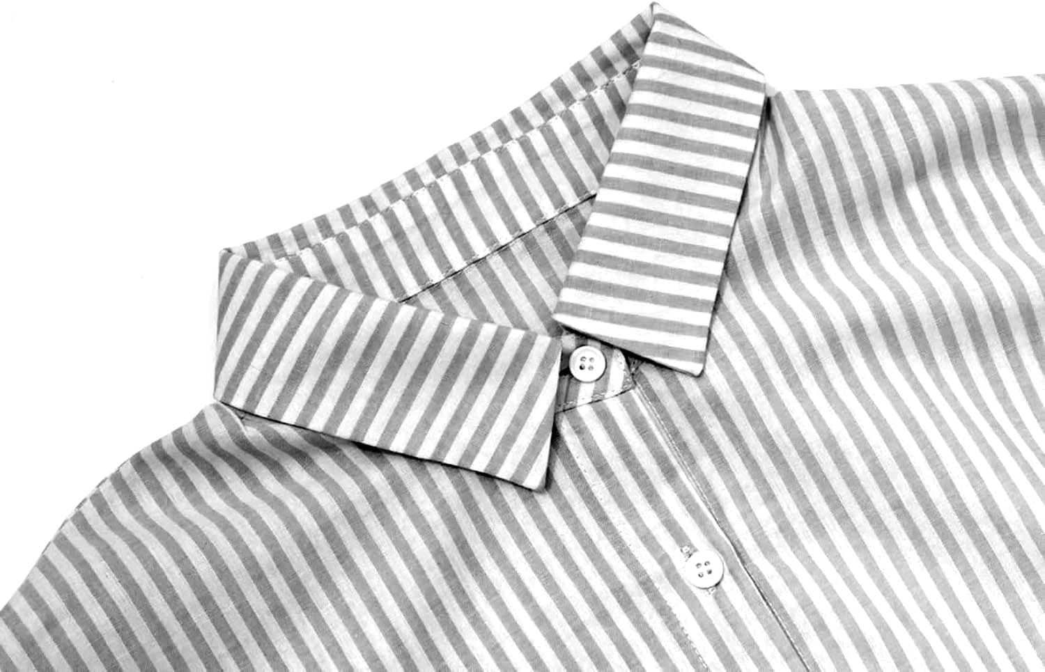 ZOCANIA Women's Casual Long Sleeve Maxi Dress Button Down Dress for Women Loose Striped Dress for Women Cotton Shirt Dress - Image 4