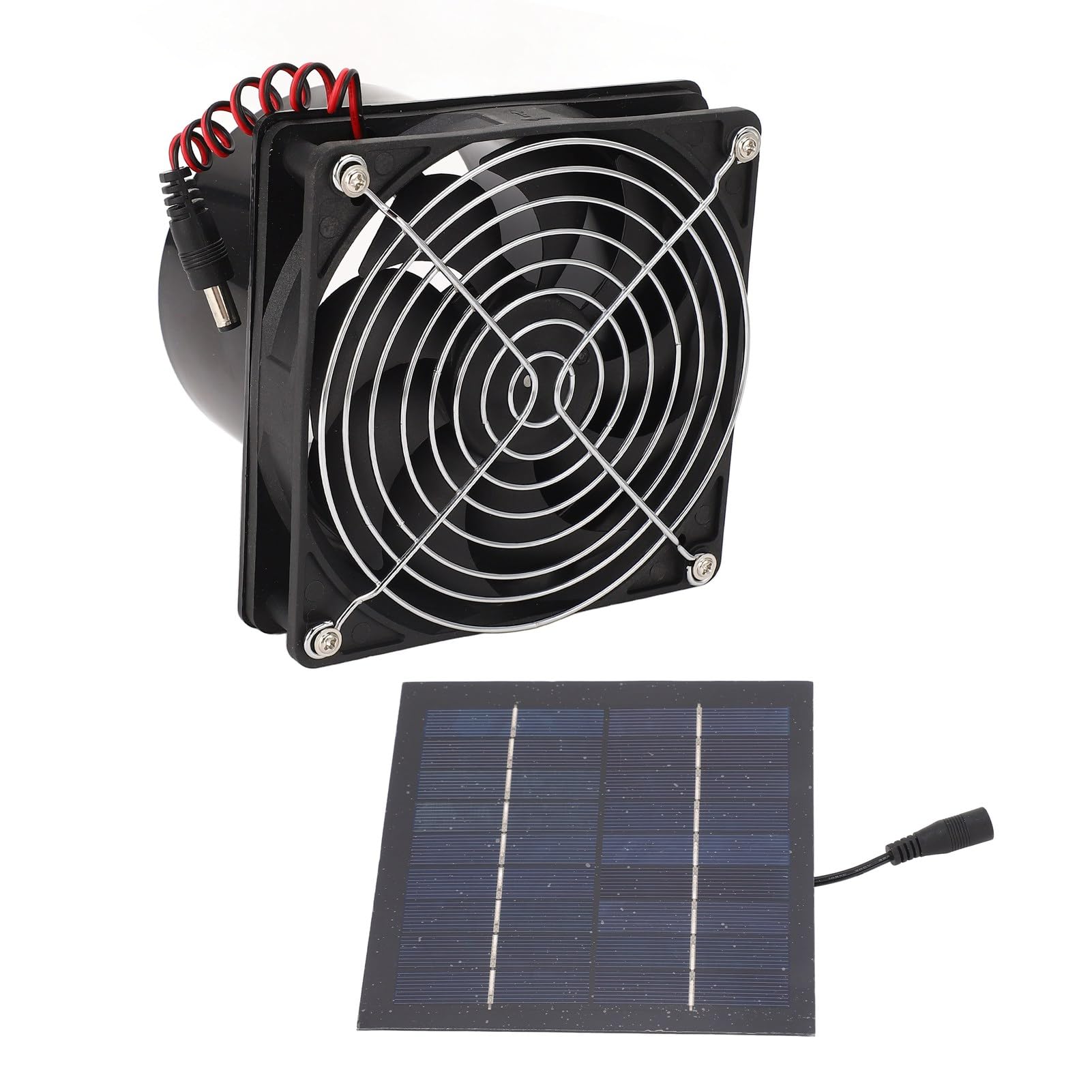 Extractor solar 50W, panel solar 5-12V, de ventilación para cocina, invernadero, casa de mascotas, gallinero y garaje.