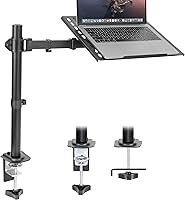 Vista 1 de Mount-It! Soporte de escritorio para laptop, brazo ergonómico totalmente ajustable para laptop con bandeja ventilada, gestión de cables, abrazadera